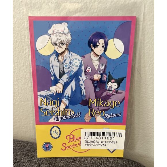 Blue Lock X Sanrio Postcard Seishiro Nagi Mikage Reo Kuromi Cinnamoroll - Picture 2 of 2